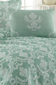Set cuvertura pique Single, Pure - Sea Green, EnLora Home, Bumbac