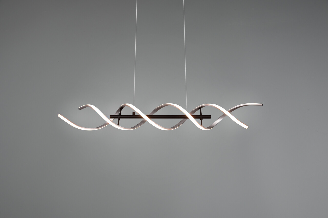 Lustra Sequence, TRIO, 104.5x150 cm, 45W, 1x SMD, aluminiu, negru/argintiu lucios