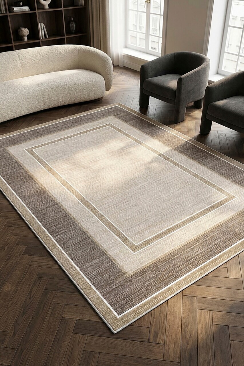 Covor, CLR-DC-7372-HALI-54, 80x300 cm, Poliester, Bej — imaginea 4