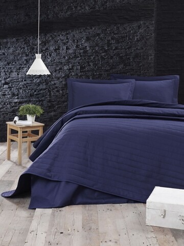 Cuvertura de pat dubla, EnLora Home, Monart – Dark Blue, 65% bumbac, 35% poliester, 90 gr/m², 220×240 cm, bleumarin EnLora Home