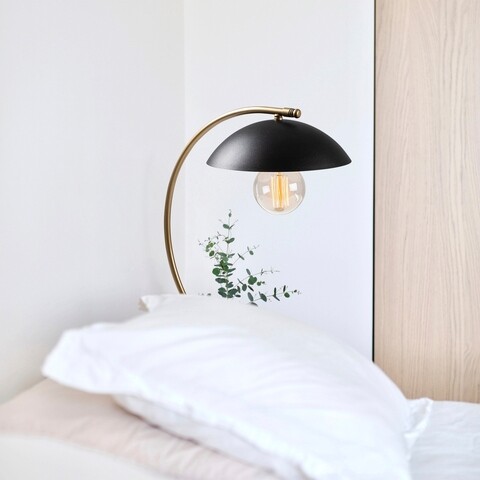 Lampa de masa, Sivani – NT – 150, Sheen, 26 x 43 x 55 cm, 1 x E27, 40W, negru/auriu mezoni.ro