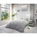 Lenjerie de pat pentru doua persoane Twinkle Stars Grey, Sleeptime, amestec bumbac
