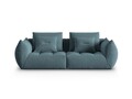 Canapea modulara 3 locuri, Bloom-184, Micadoni Home, 232x106x95 cm, catifea, albastru pastel