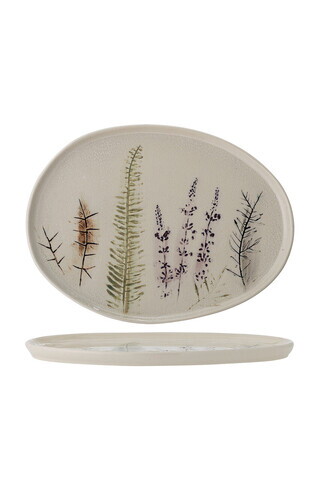 Platou pentru servire, Bloomingville, Bea, 34.5x26x2 cm, ceramica, natural