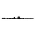 Decoratiune de perete, Cologne Skyline, Metal, Dimensiune: 120 x 12 cm, Negru