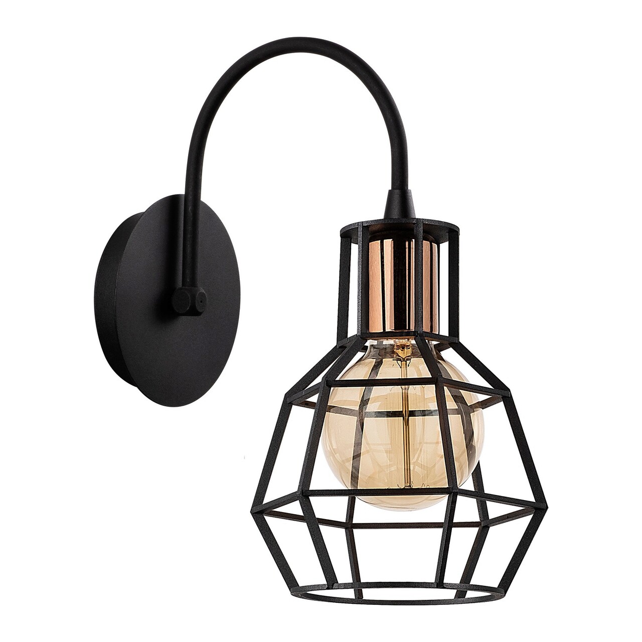 Aplica de perete, Alby, 525NOR3180, Metal, Negru/Bronz - 2 | YEO