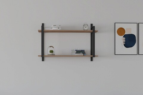 Raft de perete, asse home, abat, 90x60x22 cm, nuc