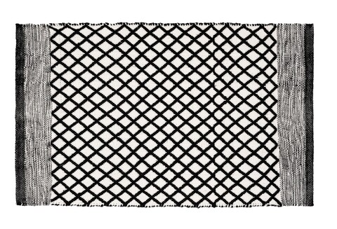 Covoras de baie, Wenko, Tara, 50 x 80 cm, poliester, alb/negru Covoare