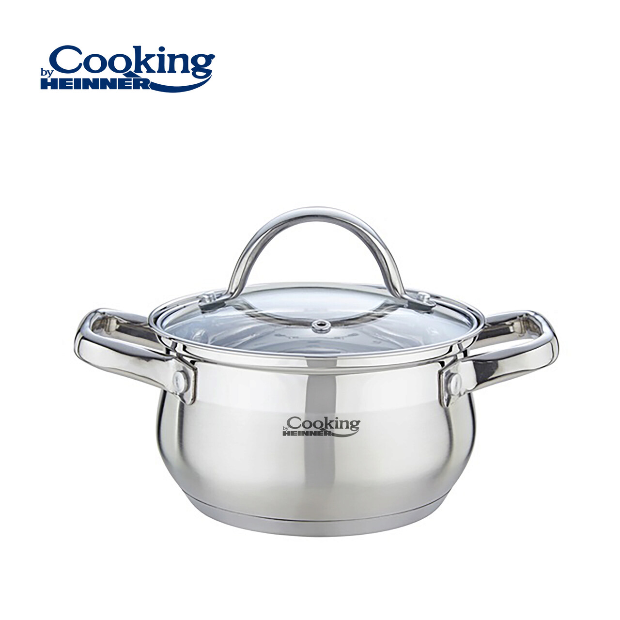 Semioala cu capac Amira, Cooking by Heinner, 18x10.5 cm, 2.6 L, inox/sticla — imaginea 3