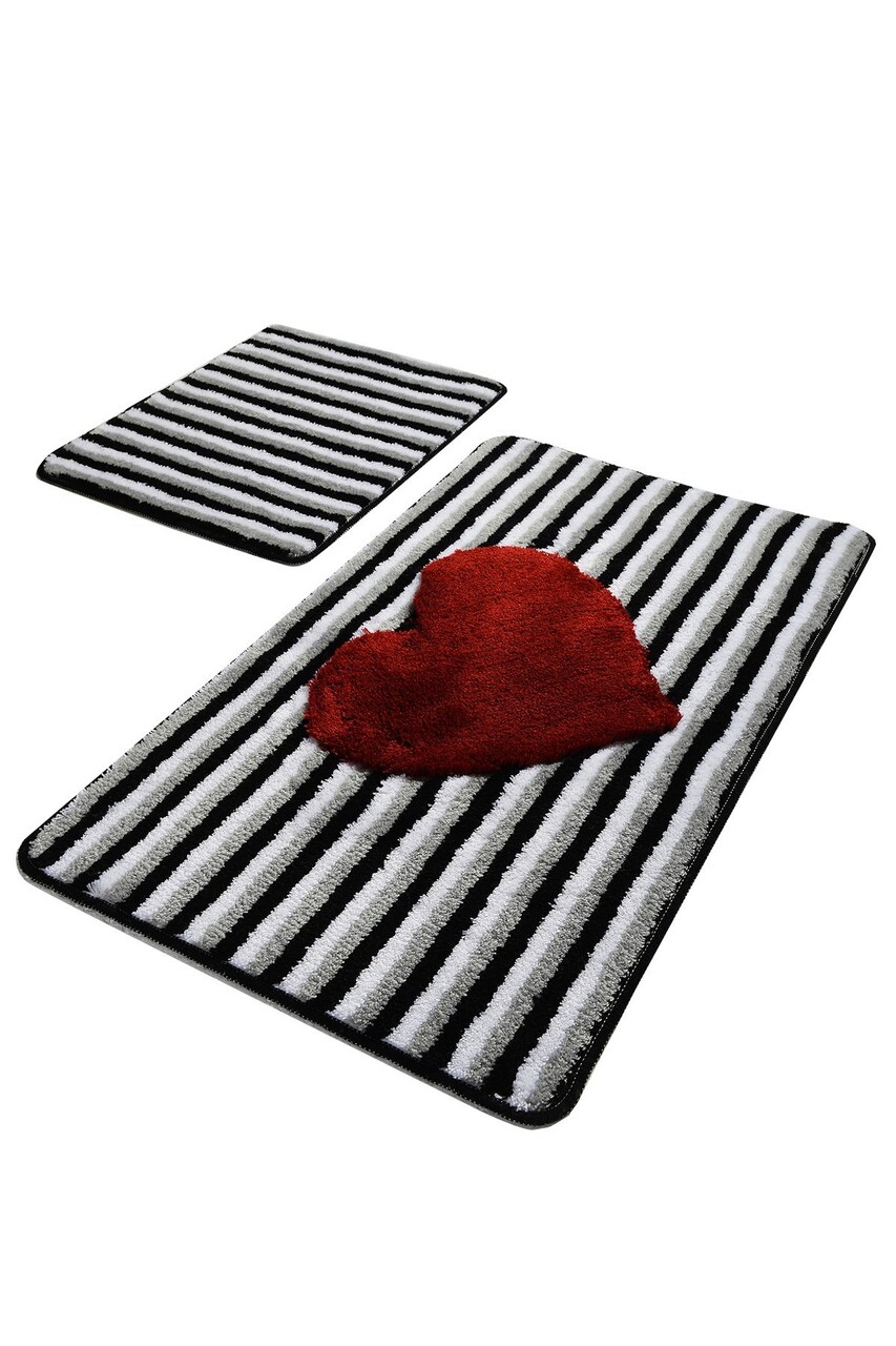 Set covorase de baie 2 piese, Chilai, Heart Line, Acril, Multicolor - 1 | YEO