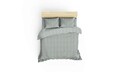 Lenjerie de pat dubla Exclusive Satin 6 piese, Wafel - Sea Green, Hobby, Bumbac Satinat