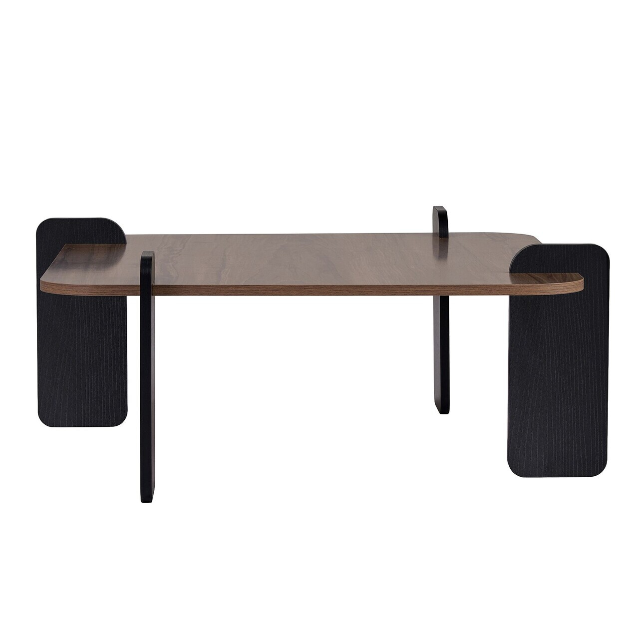 Masuta de cafea, Hanah Home, Marais, 90x35x90 cm, PAL, Nuc / Lemn negru — imaginea 5