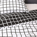 Lenjerie de pat dubla Reyes, Homla, 3 piese, 200x220 cm, bumbac, alb/negru