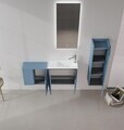 Dulap de baie cu chiuvetă, Hanah Home, Ferla 110, Albastru petrol