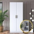 Dulap pentru haine, Hanah Home, BA159, 90x210x57.5 cm, Alb