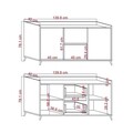Consola, Tuvalle, Tuval 079, 139.8x78.1x40 cm, Stejar / Alb