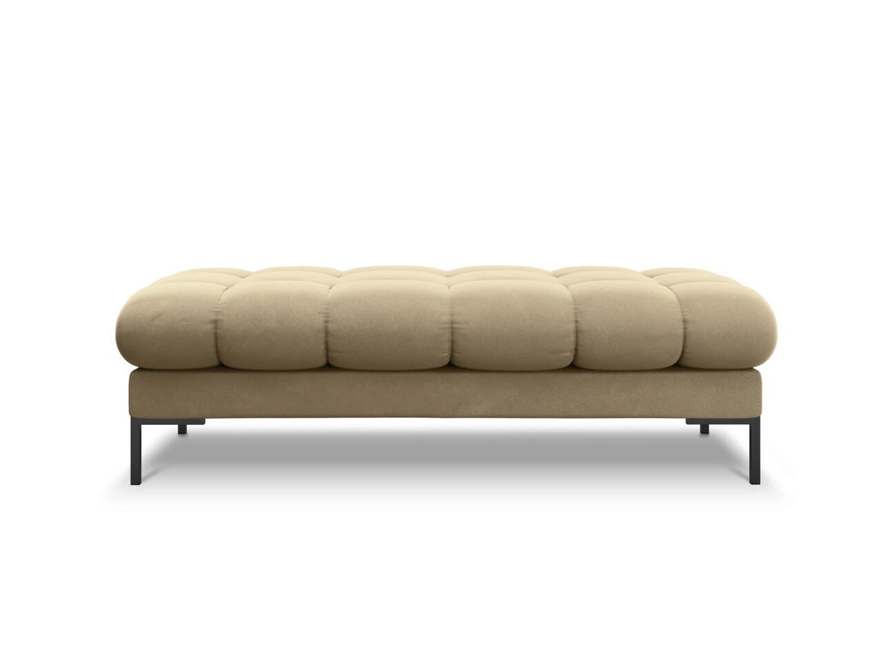 Bancheta 2 locuri, Mamaia, Micadoni Home, BL, 62x133x41 cm, catifea, bej - 1 | YEO