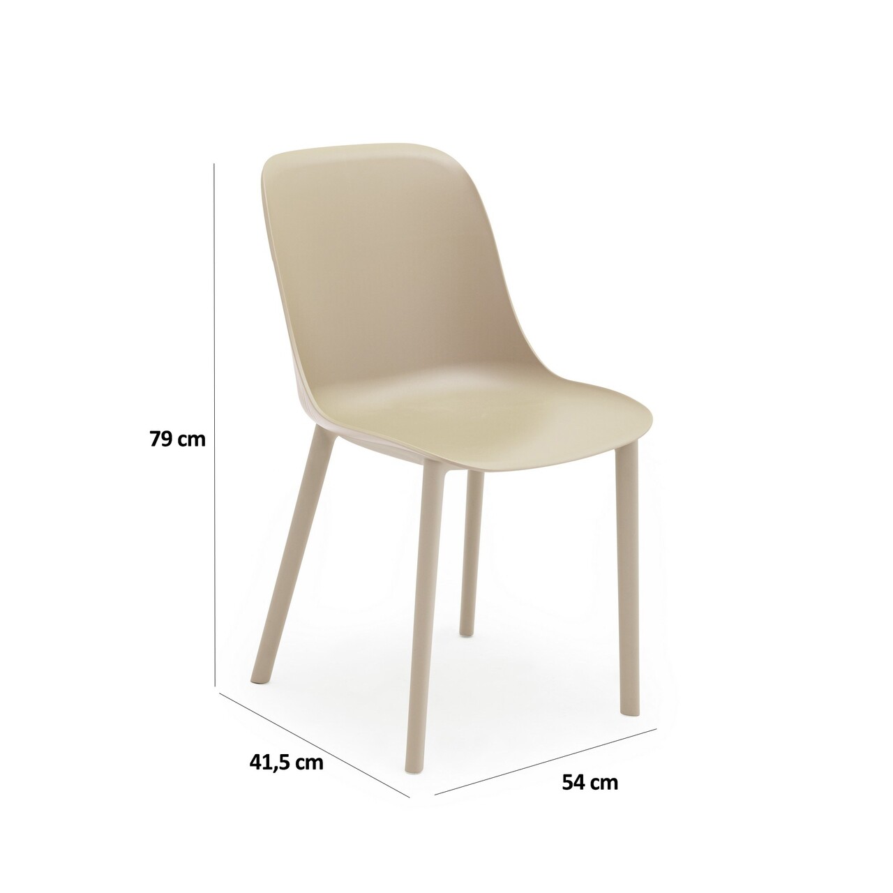 Set de scaune, Tilia, Shell-P, Polipropilena, Bej