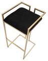 Scaun de bar Obix, Mauro Ferretti, 42x42x81 cm, catifea, negru/auriu