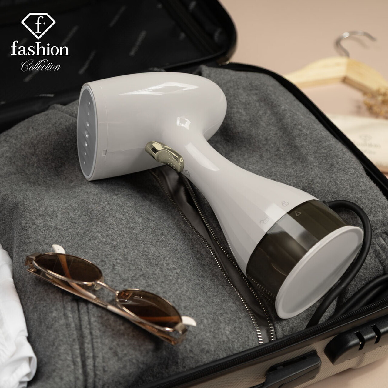Aparat de calcat cu aburi Fashion TV, Matte Cream-Gold, 1500W, 220 ml, invelis ceramic, crem - imagine 9