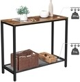 Consola cu 1 raft, Vasagle, 100 x 35 x 80 cm, otel/PAL, maro rustic