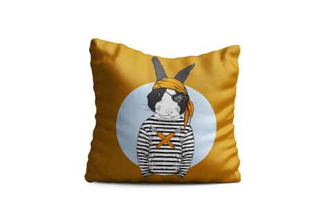 Perna decorativa Rabbit Pirate, Oyo Kids, 43×43 cm, poliester, multicolor mezoni.ro imagine 2022 by aka-home.ro
