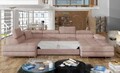 Coltar extensibil stanga 6 locuri ELTAP, Rod-52, Rodrigo, 345x202x90 cm, lemn/poliester, roz deschis