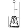 Lustra, Geometrik B, Beacon, 25 x 30-70 cm, 1 x E27, 60W, maro/negru