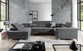 Coltar extensibil stanga 6 locuri ELTAP, Th-72, Thiago, 342x208x88 cm, lemn/poliester, gri inchis