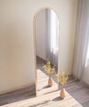 Oglinda decorativa, Siam, Emma, 50x160x2.2 cm, MDF , Natural