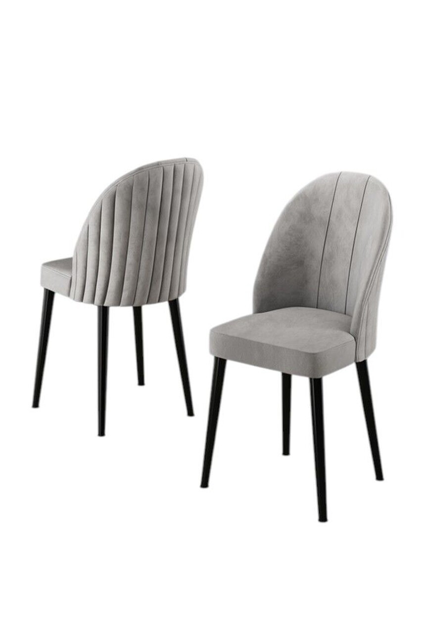 Set scaune 6 piese, Hanah Home, Mara, Gri/Negru — imaginea 2