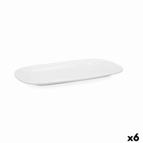 Set 6 platouri, Bidasoa, Glacial, 31 x 18 cm, ceramica, alb Bidasoa