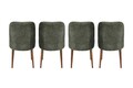 Set 4 scaune, Nmobb, Dallas 565, 50 x 90 x 49 cm, lemn/metal, maro/verde inchis