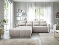 Coltar extensibil stanga 4 locuri ELTAP, LT-18REL, Campo, 265x196x88 cm, lemn/poliester, bej deschis