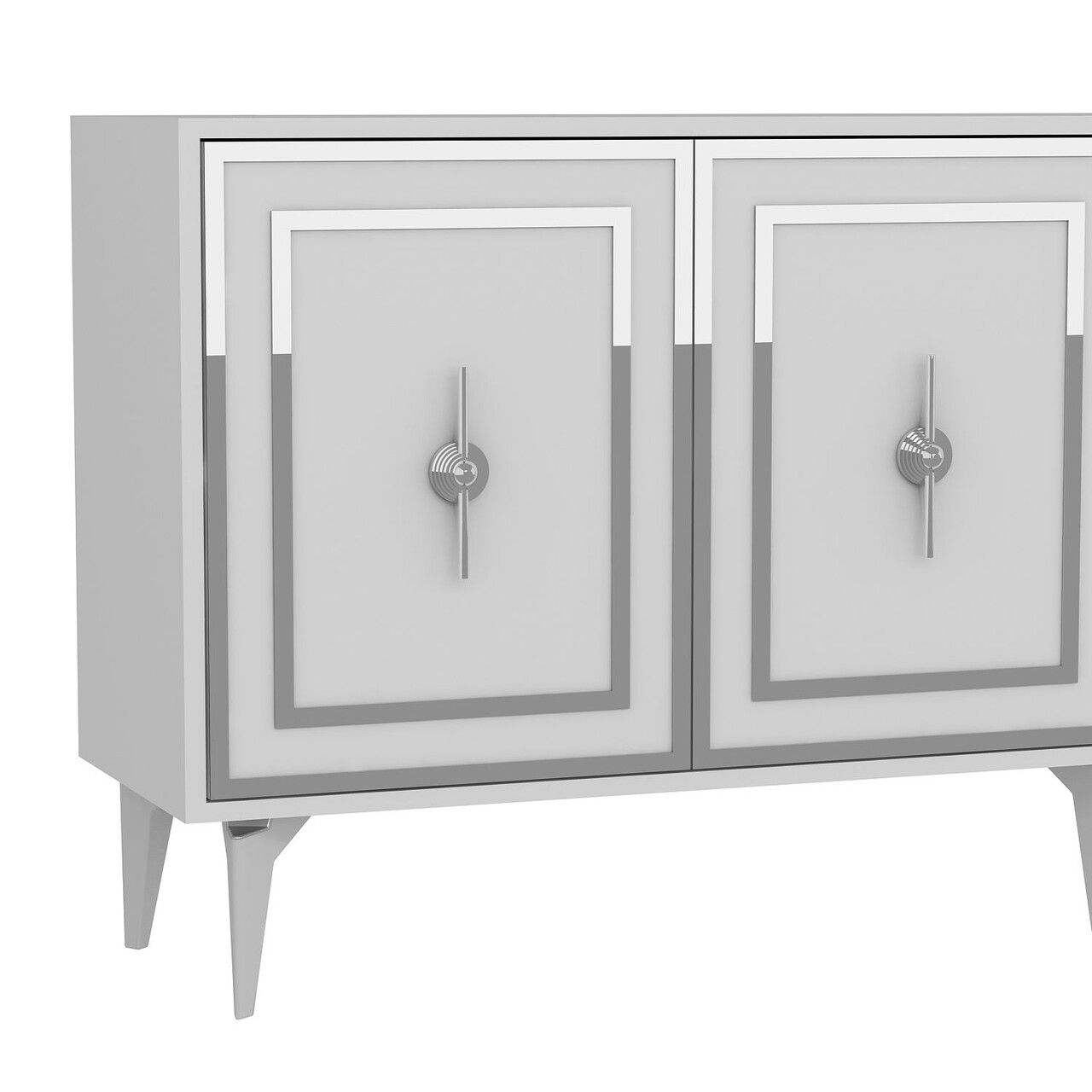 Consola, Hanah Home, Samba, 180x78.6x35 cm, PAL , Alb / Argintiu - view 5