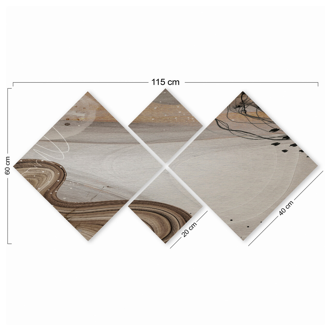 Set 4 tablouri decorative, 4MDF2209841, MDF, Imprimat UV, Multicolor