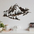 Decoratiune de perete, Mountain, Metal, 70 x 40 cm, Multicolor