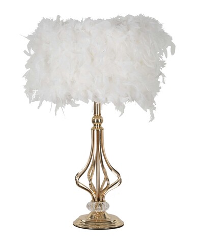 Lampa de masa Tarty, Mauro Ferretti, 1 x E27, 40W, 25x54 cm, fier, auriu/alb
