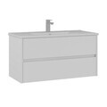 Dulap de baie cu chiuvetă, Hanah Home, Side 100 v3, Alb mat