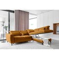 Coltar extensibil dreapta 4 locuri ELTAP, RT-45NU, Noble, 255x201x100 cm, lemn/poliester, mustar
