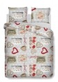 Lenjerie de pat dubla Sweet Love, Bedora, 4 piese, 200x220, 100% bumbac, multicolor