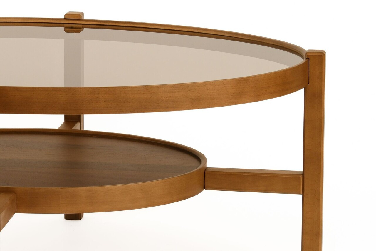 Masuta de cafea, Hanah Home, Harmony 110, 110x48x80 cm, LEMN MASIV DE FAG, Maro — imaginea 4