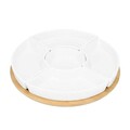 Platou servire Fincan, Homla, 30 cm, portelan/bambus, alb/natur