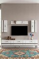 Comoda TV, Hanah Home, Ilay, 180x41x30 cm, Alb / Argintiu
