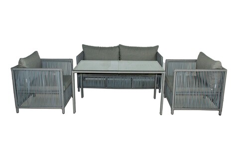 Set mobilier de gradina, jumilla, mana 3, gri deschis