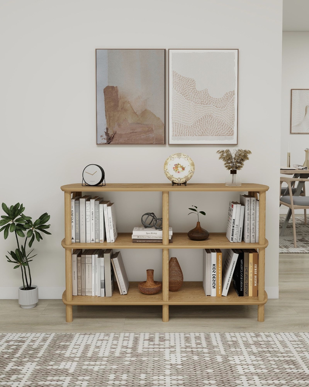 Corp biblioteca, Hanah Home, Fiore, 80x79x38 cm, Stejar - view 2