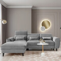 Coltar extensibil stanga 4 locuri ELTAP, Foble, 267x196x100 cm, lemn/poliester, gri deschis