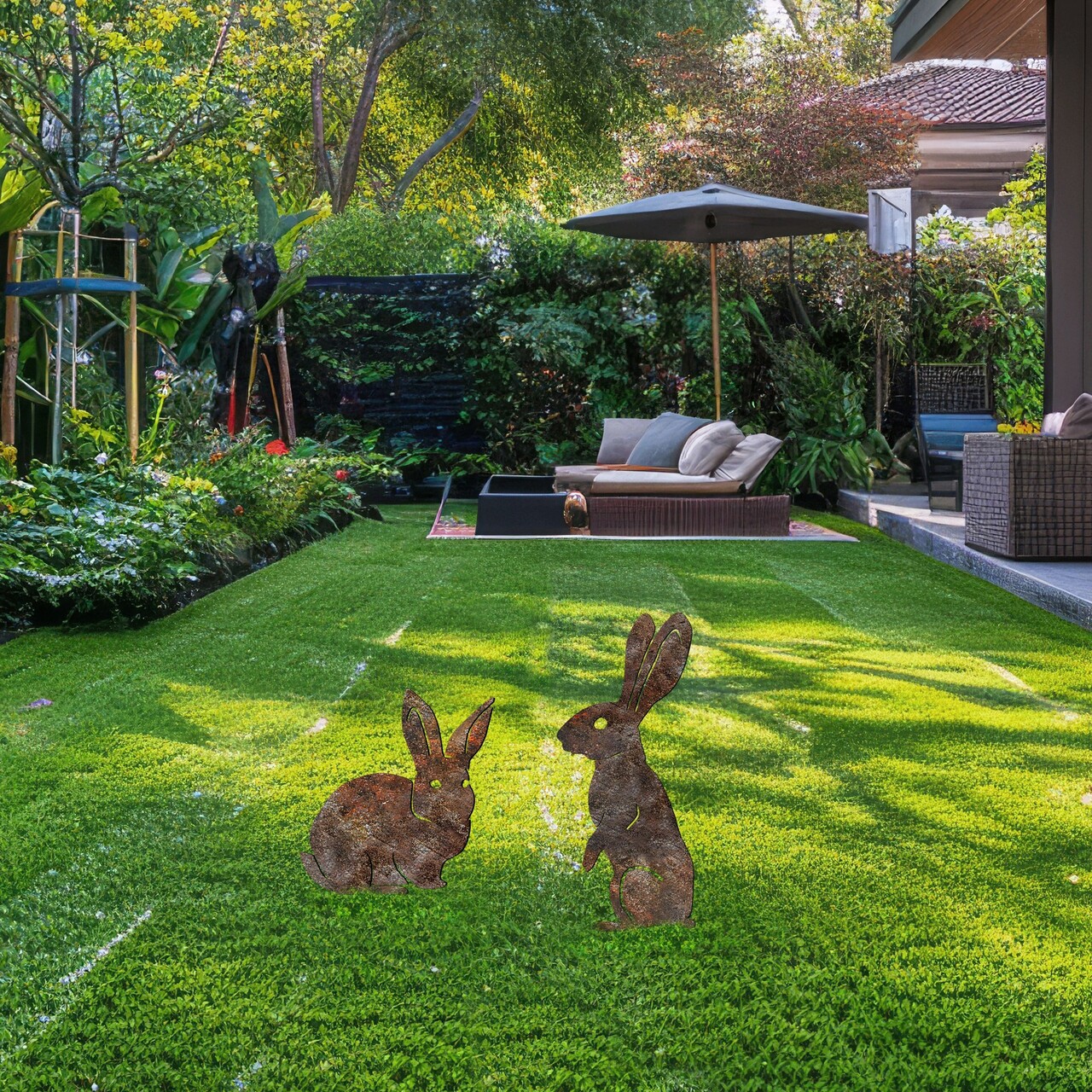 Set de obiecte decorative de grădină, Rabbits -A 01, Multicolor - view 3