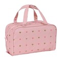Geanta necesitati pentru scoala, Glow Lab, Hearts, 31 x 14 x 19 cm, poliester, multicolor