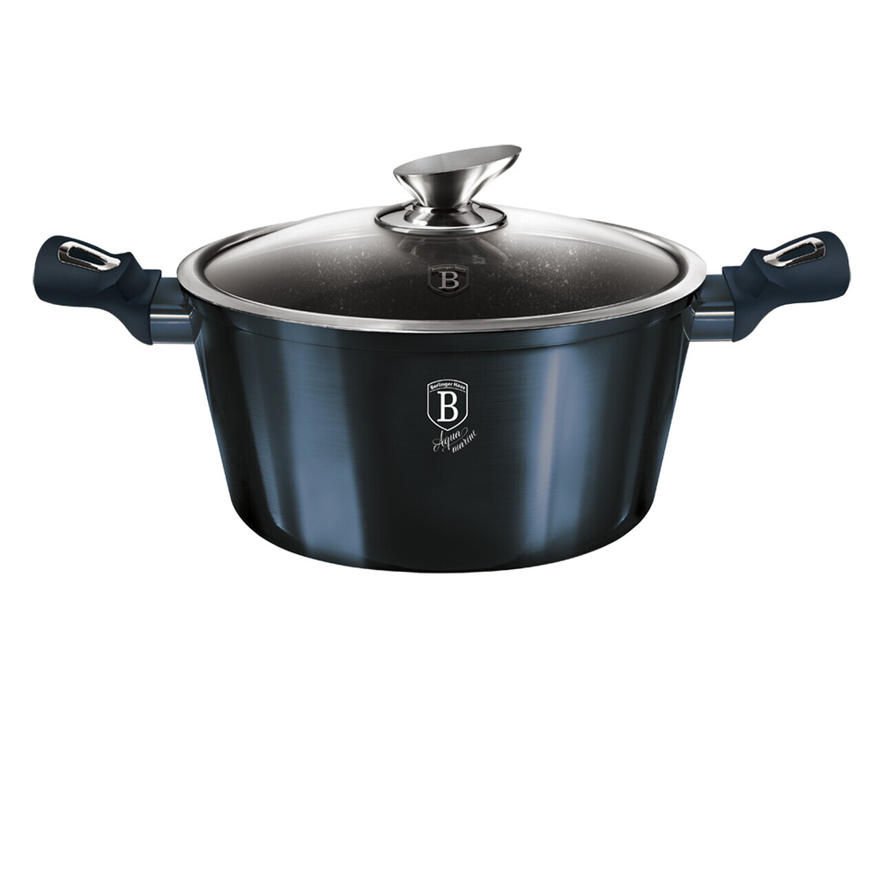 Oala cu capac Berlinger Haus, Aquamarine, 30 cm, 8 L, aluminiu forjat, blue - view 3
